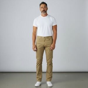 Peter Millar Ultimate Sateen Five-Pocket Golf Chino Pants Mens 36 Khaki Stretch